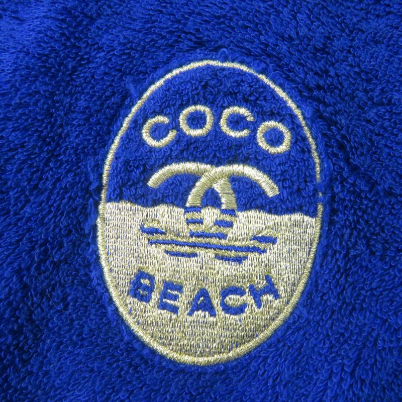 CHANEL 19M P61782v42943 COCO Beach 100% Cotton Pile Sleeveless Top Blue 38