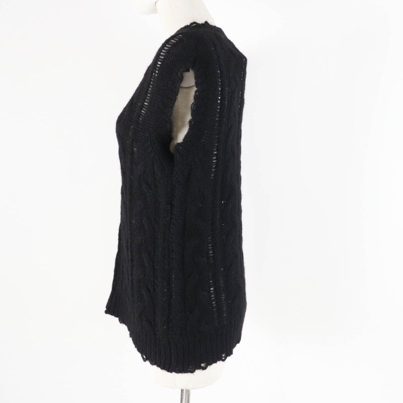 Christian DIOR 244t61am144 Alpaca Silk BEE Embroidery Cable Knit Sleeveless