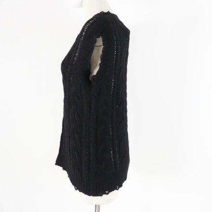 Christian DIOR 244t61am144 Alpaca Silk BEE Embroidery Cable Knit Sleeveless