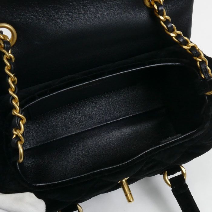 Chanel Velvet Mini Beau Ring 2024 VIP Christmas Gift 2 Way Shoulder Bag Black