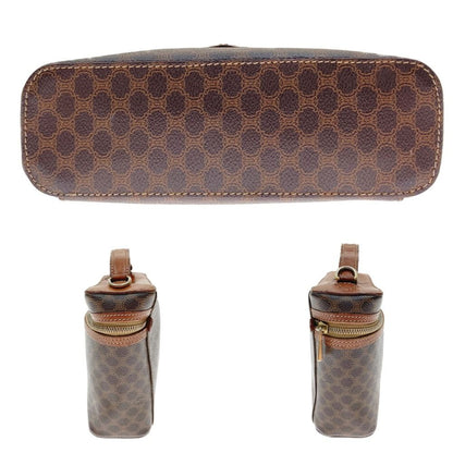Celine Vanity Bag Macadam Pattern Dm96 Brown Vintage Delivery As Is