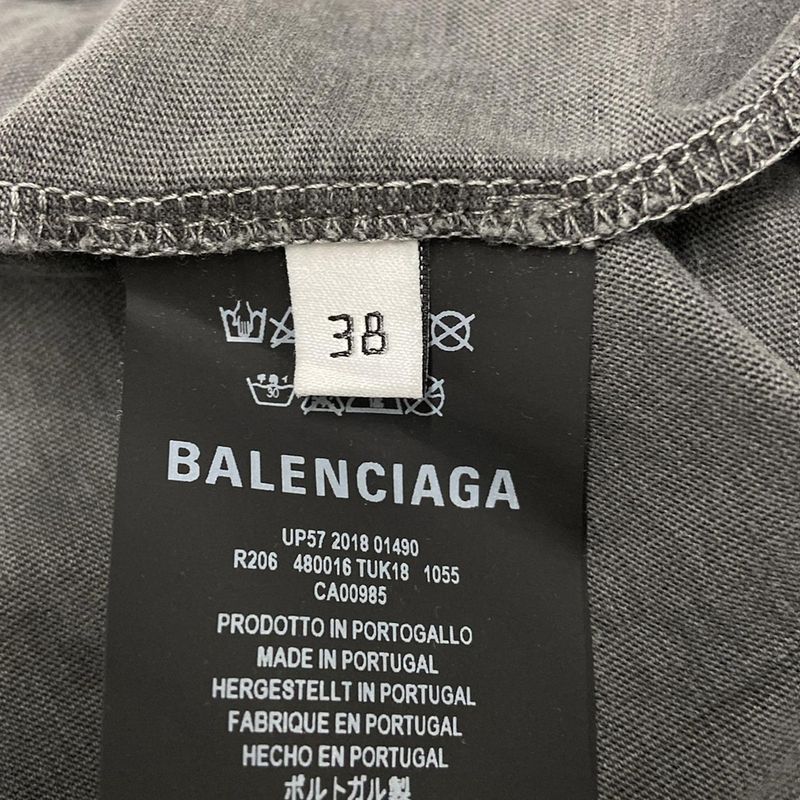 Balenciaga Dress Size 38 M Women - 480016 Tu18k Dark Gray Short Sleeves/knee