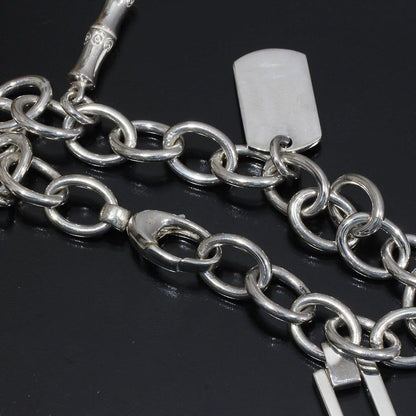 Gucci Multi Logo Motif Bracelet SV 925 Box B9856