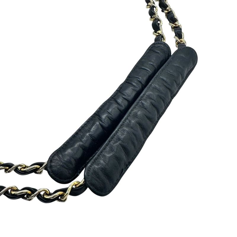 1877 Chanel Matelasse Chain Shoulder Bag Black Chain Bag Chanel