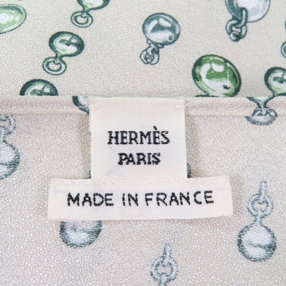 Hermes 22AW 2h0619dn 100% Silk Back Ribbon Total Pattern Long Sleeves Cut And