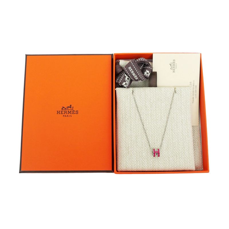 Hermes Necklace Pop Ash Mini Pendant Le Jugalante Silver Color Accessori
