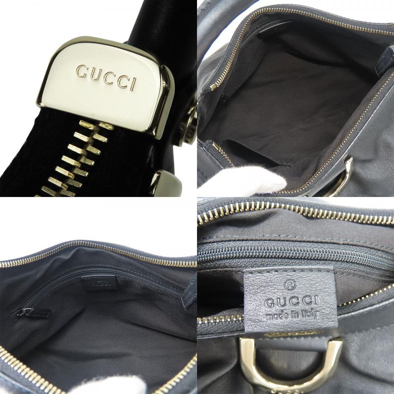 Gucci Handbag 190525 Abbey Leather Black Gold Hardware Shoulder One Shoulder