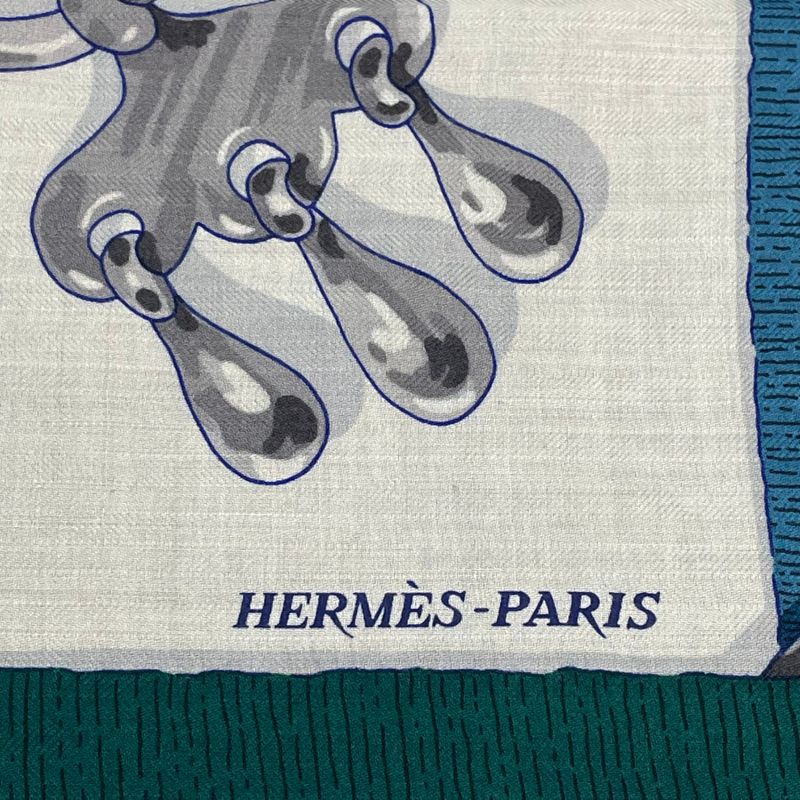 Hermes Carre 140 Large Size Stole Shawl Scarf MORS A Jouets Horse Bit Cashmere
