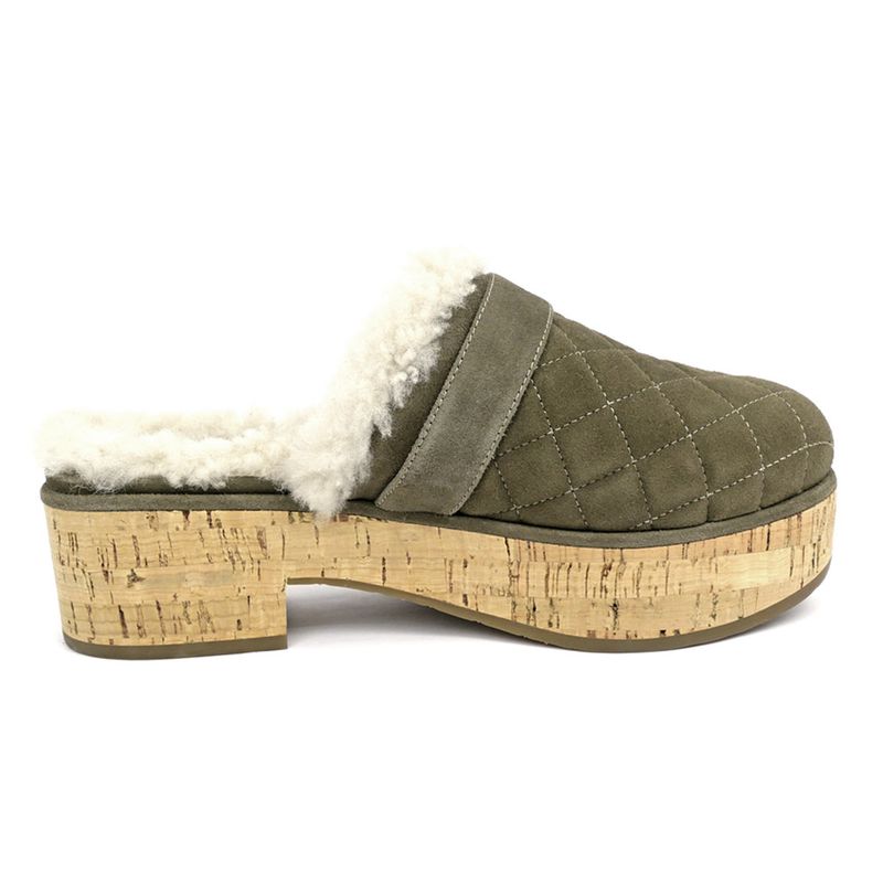 Chanel 21B Clog Sabot Sandals Khaki Gdhardware G45183 Size 36 Shoes