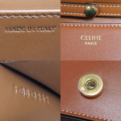 Celine Triomphe Card Holder With Chain - 10j743dpv.04lu Tan Brown