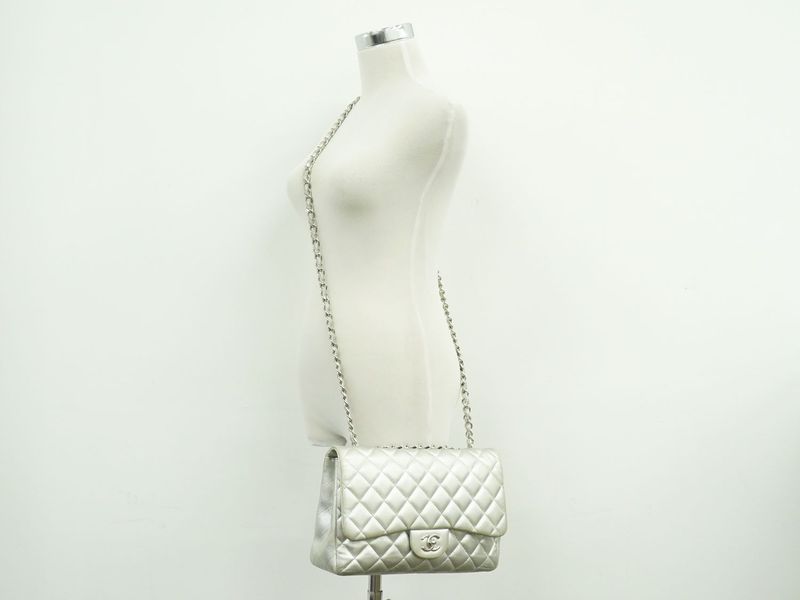 Authentic Chanel Coco Mark Matelasse Single Flap Chain Shoulder Bag Pochette