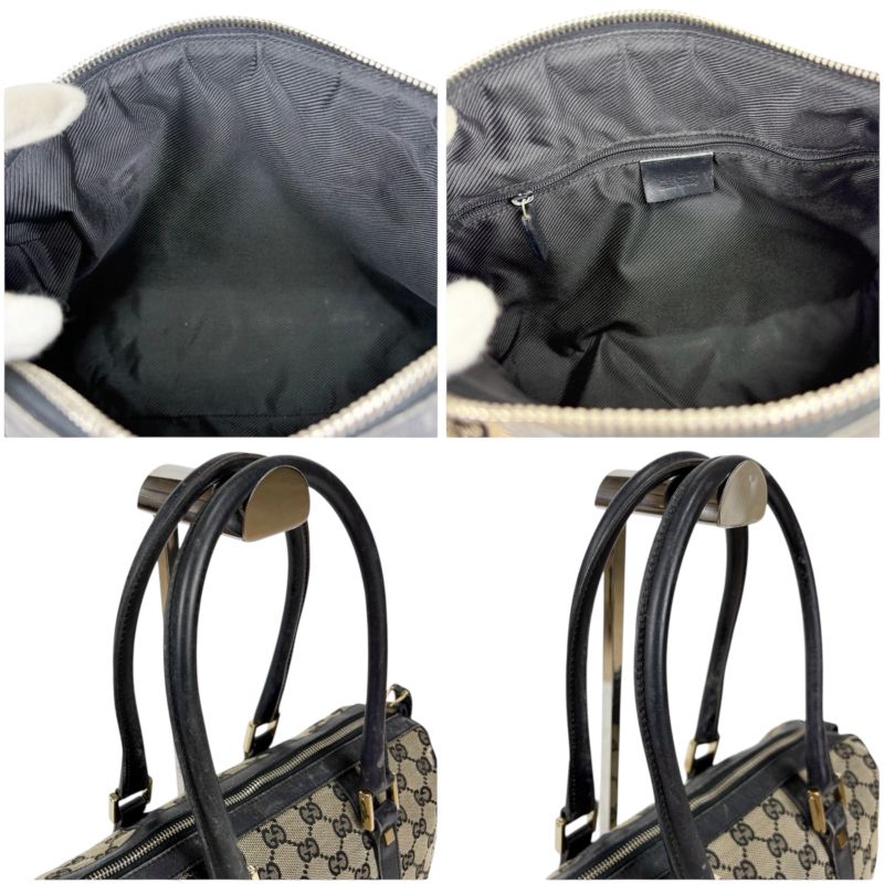 Gucci GG Canvas Mini Boston Bag Handbag GG Pattern Navy Dark Blue