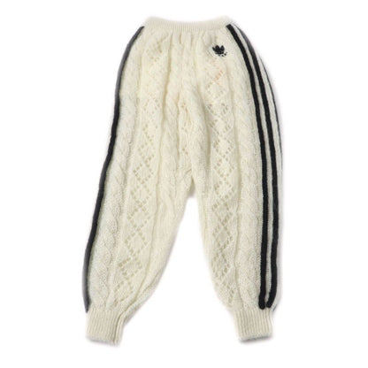 Gucci×adidas 721504 Trefoil Three Stripes Mohair Knit Pants Ivory Black XS Made