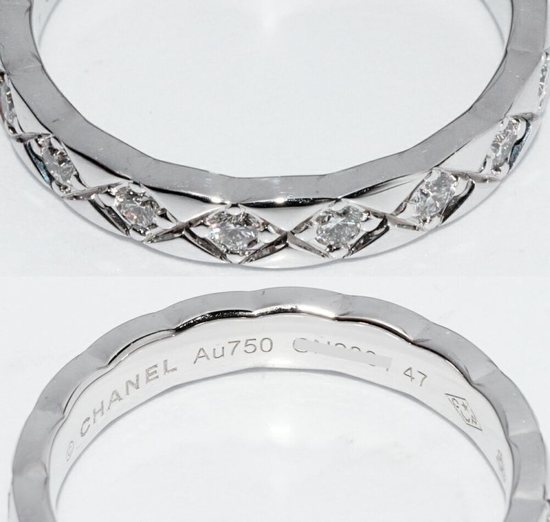 Chanel Ring 18K White Gold 18p(034ct) Diamonds Coco Crush Marriage Ring J11871