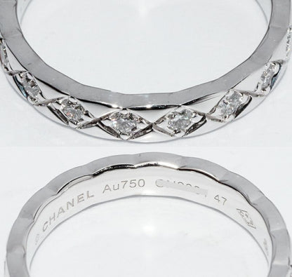 Chanel Ring 18K White Gold 18p(034ct) Diamonds Coco Crush Marriage Ring J11871