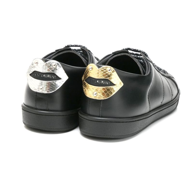 Saint Laurent Paris Sneakers Size 37 Low Cut Rip Patch Leather Shoes 20250722