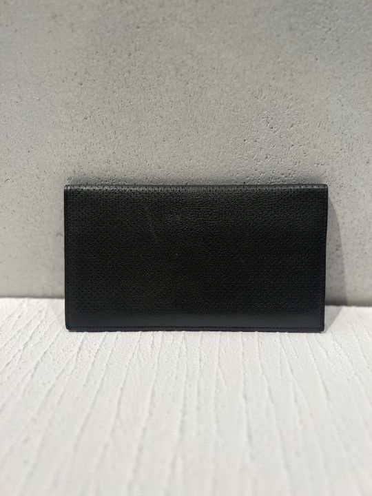 Hermes MC2 Fleming Long Wallet Calf Leather Perforated Black T Engraved