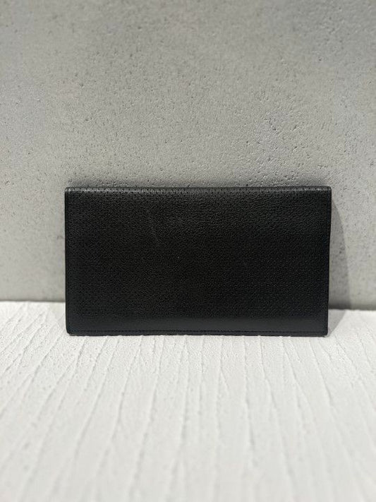 Hermes MC2 Fleming Long Wallet Calf Leather Perforated Black T Engraved