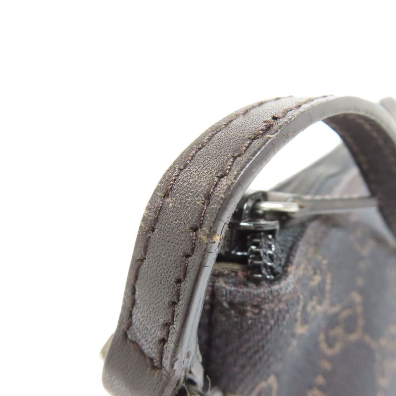 Gucci 07198 GG Pattern Accessory Pouch Handbag Canvas Women