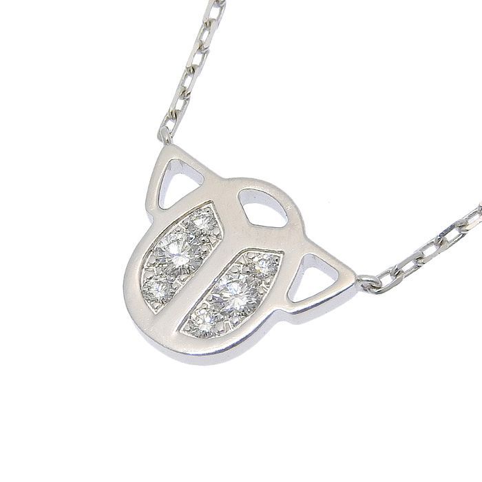 Cartier Scarab Diamond Necklace 18K White Gold 750 White Gold Diamond Approx