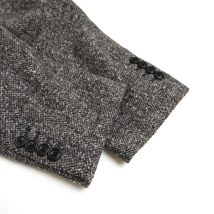 Hermes 15aw Multi-Fabric Double Breasted Tweed Coat Grey- 50