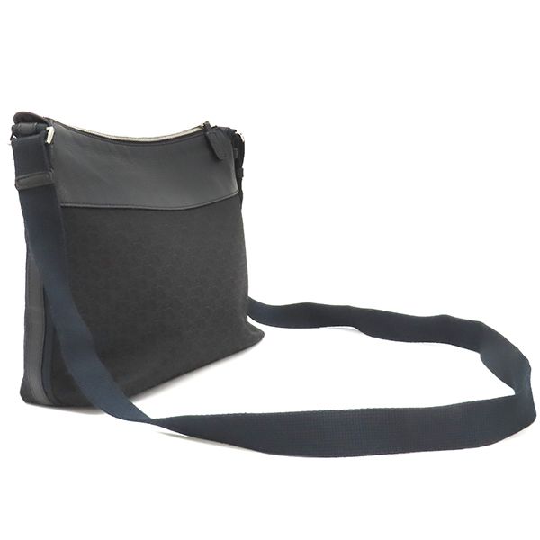 Christian Dior Shoulder Bag Trotter Leather Jacquard Black and Navy Silver