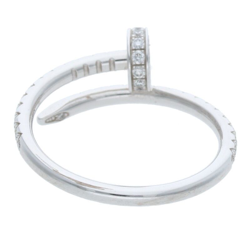Cartier Juste UN CLOU RING SM Juste Un Clou 18K White Gold PAVE Diamond Ring