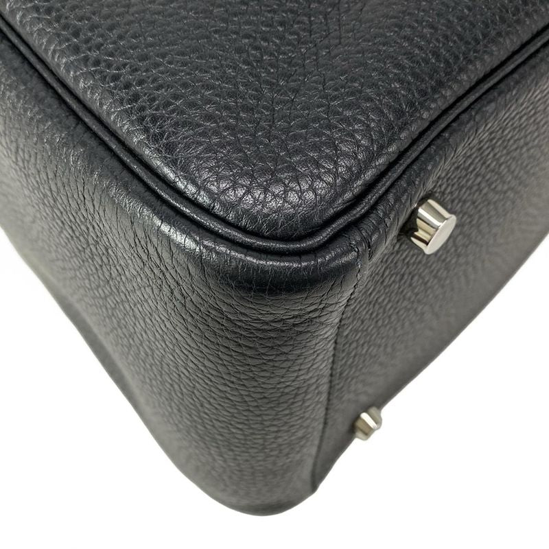 Hermes Shoulder Bag Lindy 30 Black Silver Hardware