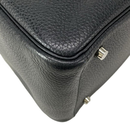Hermes Shoulder Bag Lindy 30 Black Silver Hardware