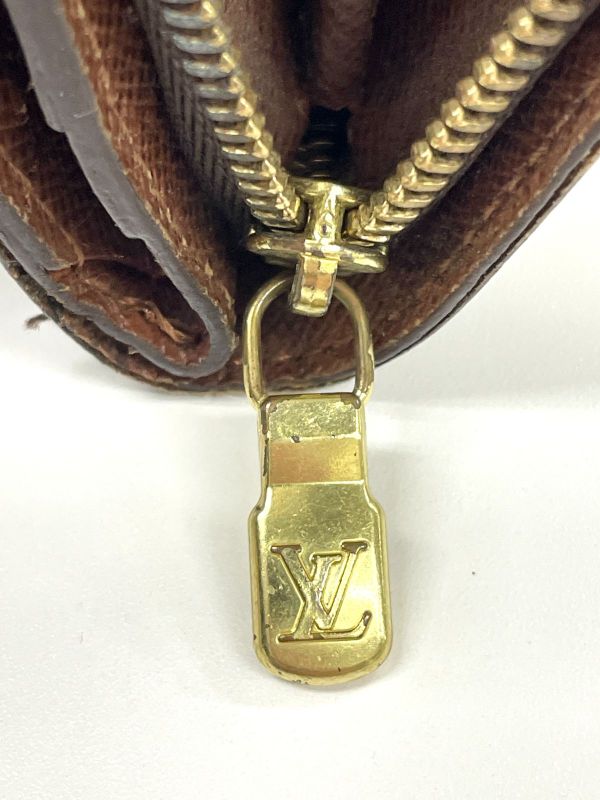 Louis Vuitton Monogram Compact Zipped Folding Wallet M61667 Brown Made In Spain
