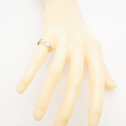 Cartier Ring Mini Love 1PD 18K White Gold White Togo Old Diamond #50 Ladies