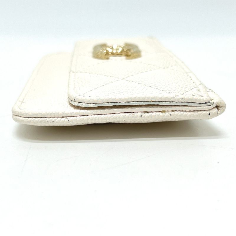 Chanel Long Wallet Coco Mark Caviar Skin White