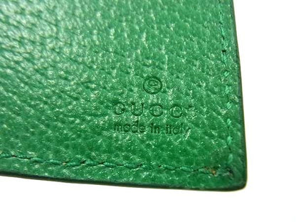Gucci 768243 GG Supreme PVC Fold Wallet Billfold Brown And Green Bj6524