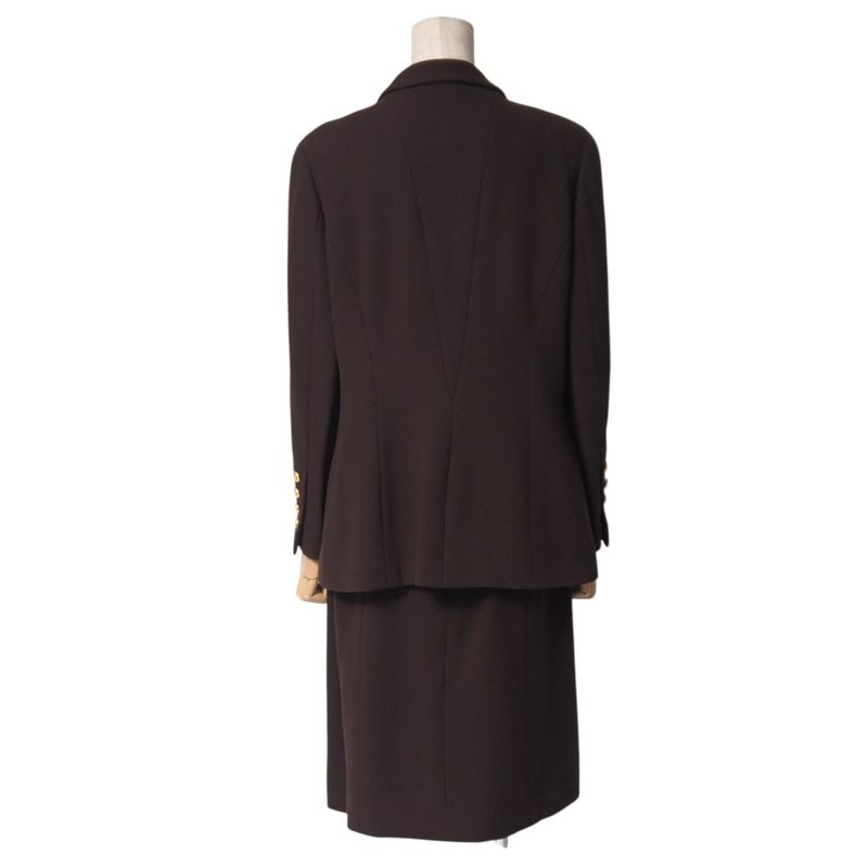 Chanel Vintage Skirt Suit Size 42 96A Setup Midi CC Logo Coco Mark Made In
