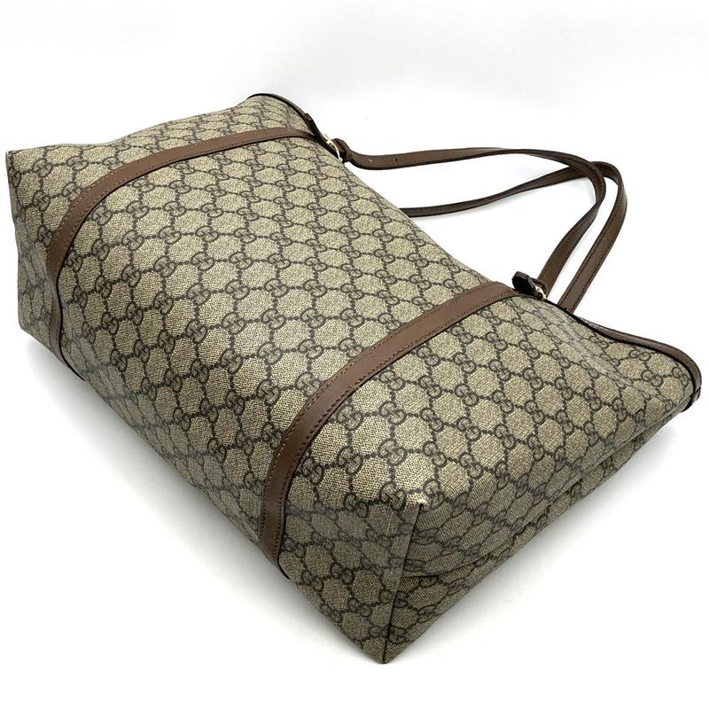Gucci 308613 Tote Bag GG Supreme Leather Brown Ladies Men Fashion  Gift