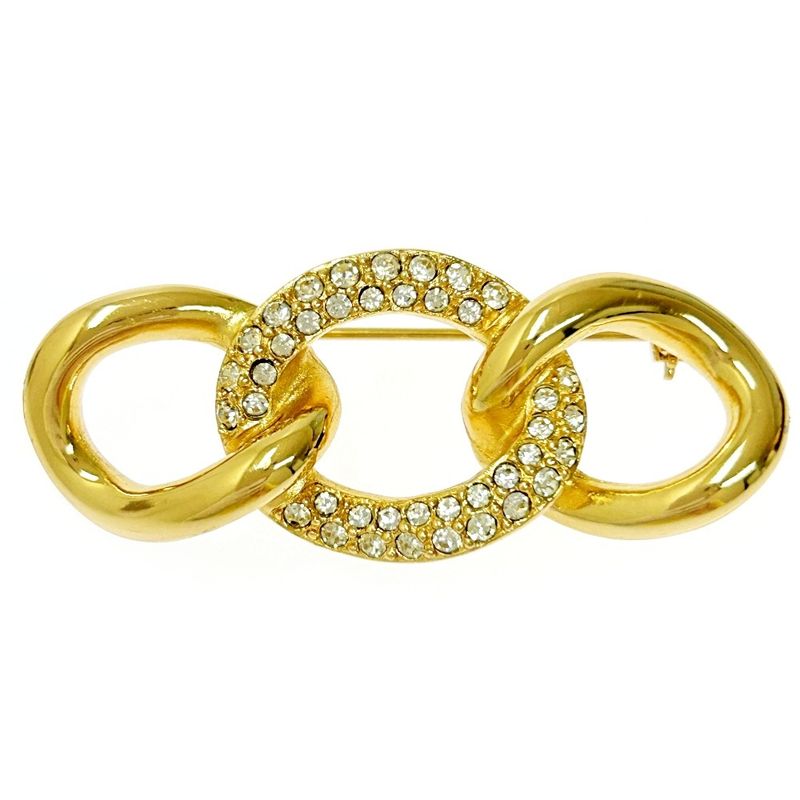 Christian Dior GP Rhinestone Brooch Ladies 307389 Brooch with Box