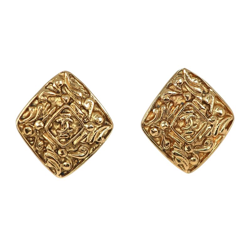Chanel Coco Mark Vintage Gold Plated Ladies 19.7g Earrings