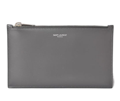 Unused Saint Laurent Paris Flap Pouch Clutch Bag Gray W20