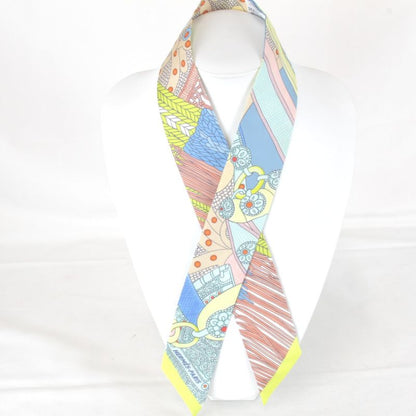 Hermes Twilly High Official's Saddle Scarf With Box Silk Yellow Base