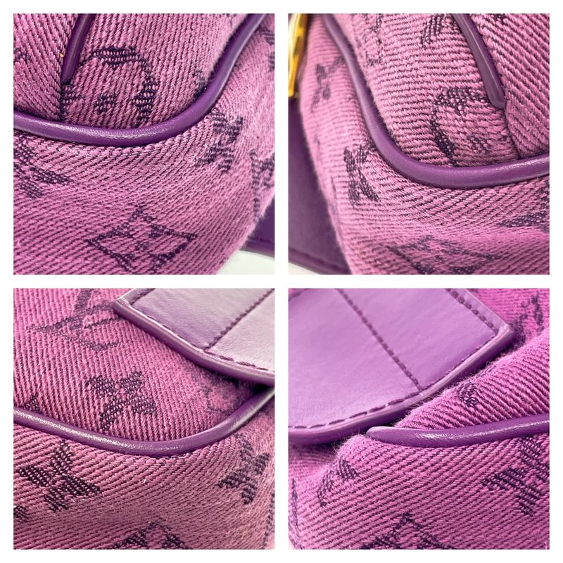Louis Vuitton M44624 Monogram Denim Bum Bag Outdoor Purple 387337 Body Bag