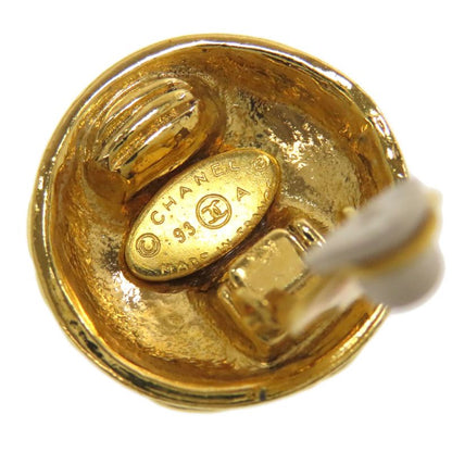 Chanel Matelasse Coco Button Earrings In Metal Ladies