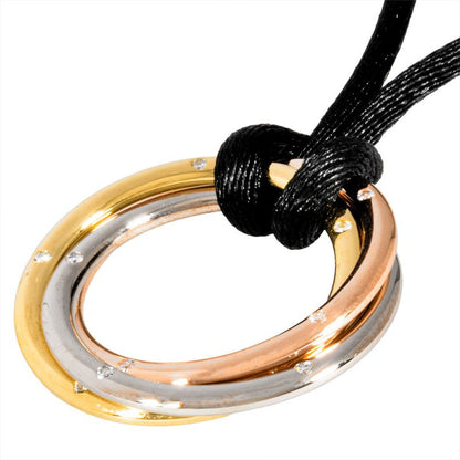 Cartier Trinity Necklace Diamond 18K Yellow Gold 128g 18K White Gold 18K Pink