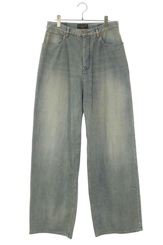 Balenciaga 23AW 745213 Tpw53 Washed Baggy Denim Pants Men's XS