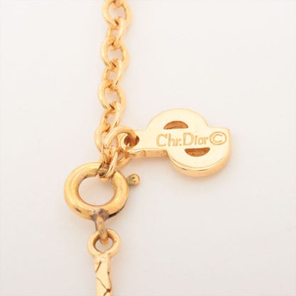 Christian DIOR Heart Necklace GP With Rhinestones Gold