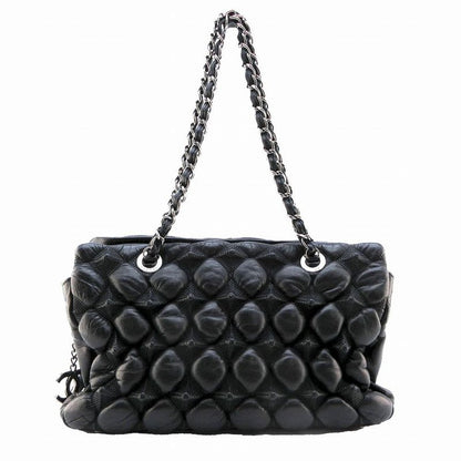 Chanel Matelasse Coco Charm Double Chain Bubble Quilted Leather Shoulder Bag