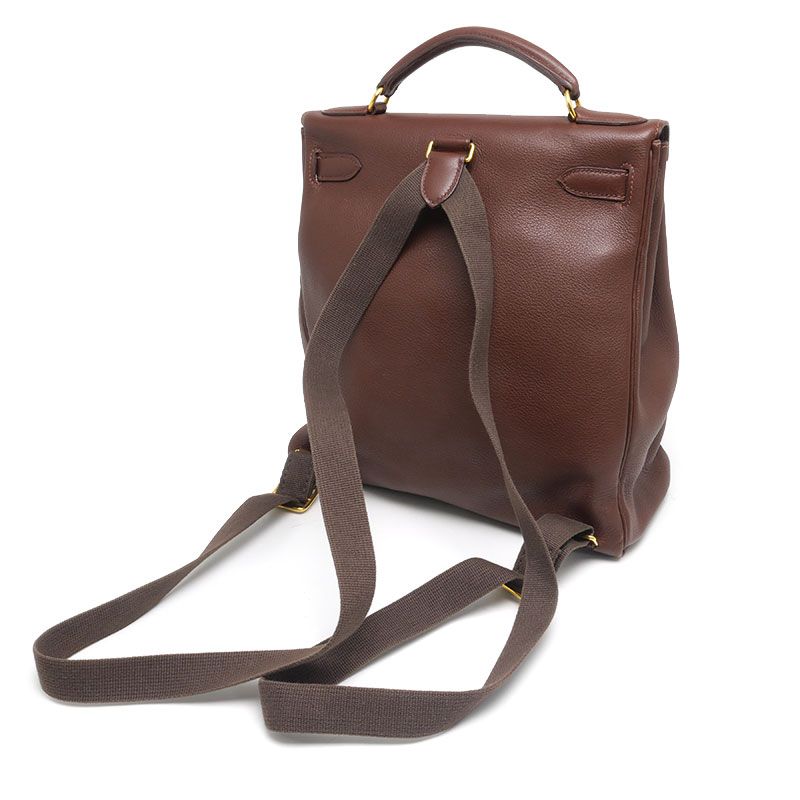 Hermes Kelly Ad GM Backpack Brown □B 1998