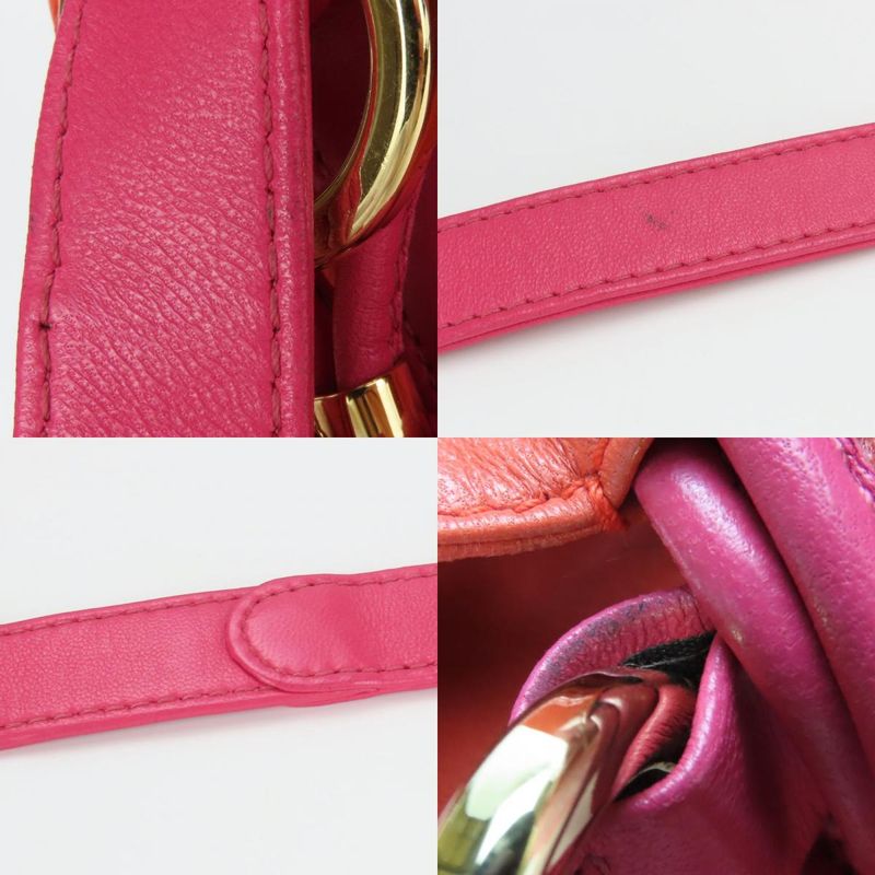 Loewe Shoulder Bag Flamenco Nappaleather Orange Pink Shoulder Crossbody 2WAY