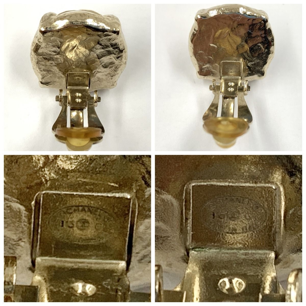 Chanel Cocomark Pearl Earring Accessories Gold X White