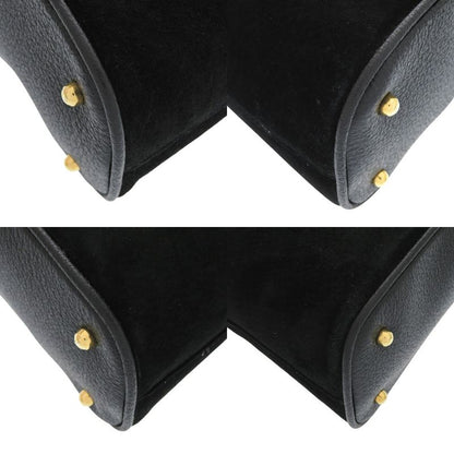 Gucci Bamboo Suede Black 2-way Handbag Black 1639 Gucci