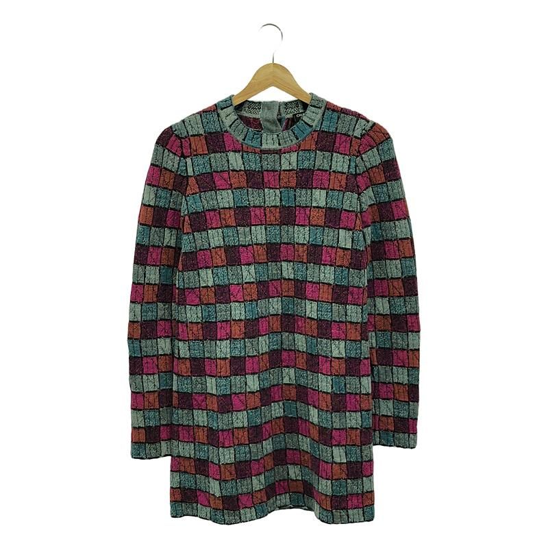 Chanel - Back Button Crew Neck Long Knit Dress - 36 - Multicolor - Women's
